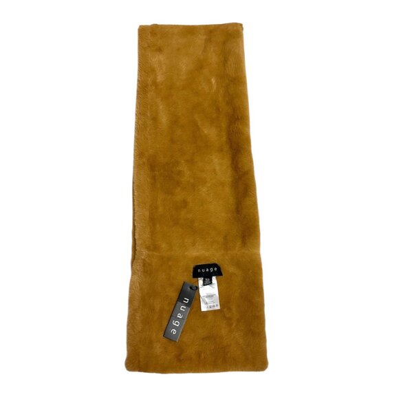 Nuage Faux Fur Infinity Scarf Camel Tan One Size 100% Polyester Soft & Luxurious - Picture 3 of 5